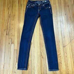 Miss Me Jeans Womens 26 Blue Pants low Rise Slim Skinny Denim Meas 27x31